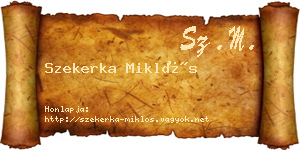 Szekerka Miklós névjegykártya