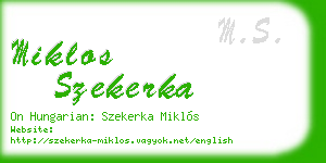 miklos szekerka business card