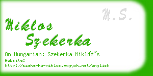 miklos szekerka business card